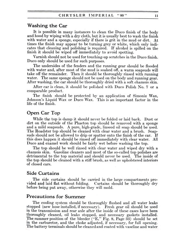 1926 Chrysler Imperial 80 Operators Manual Page 77
